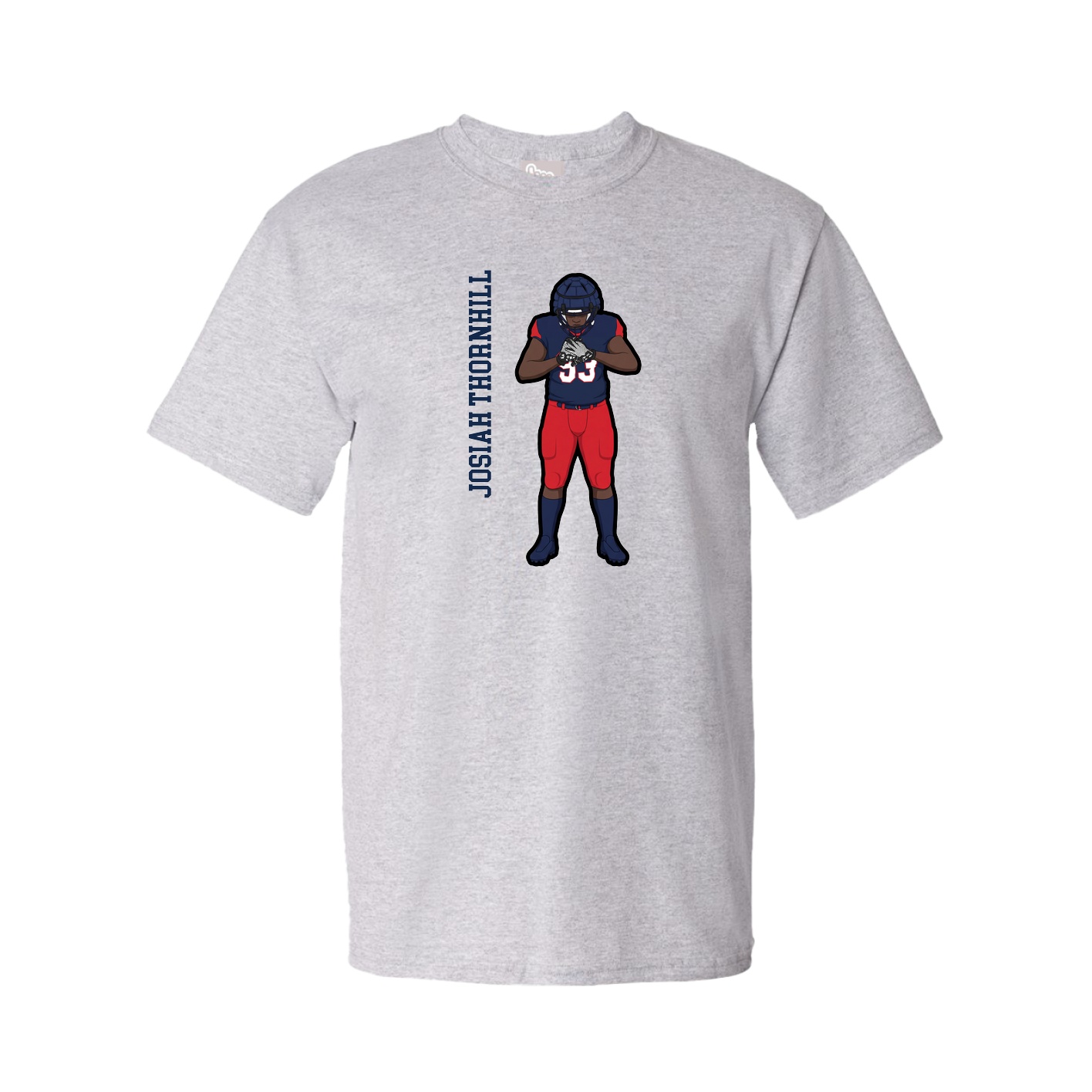 Youth Tee — Name Vertical in Grey