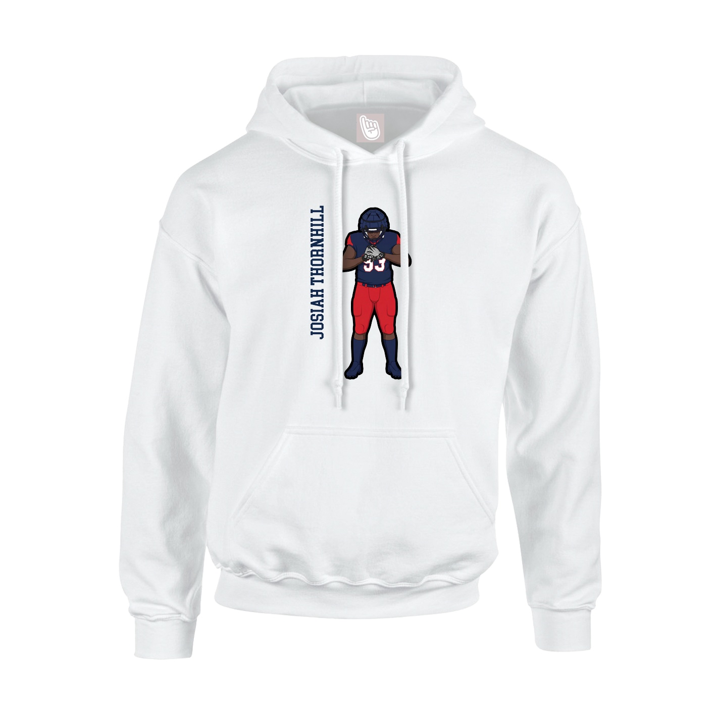Youth Hoodie — Name Vertical in White