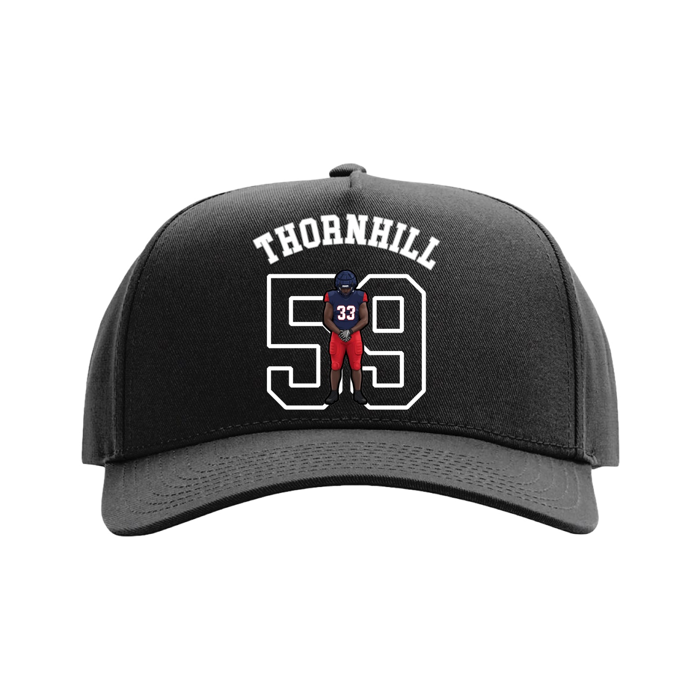 Full Fabric Five-Panel Champ Cap — Shirsey Arch in Black