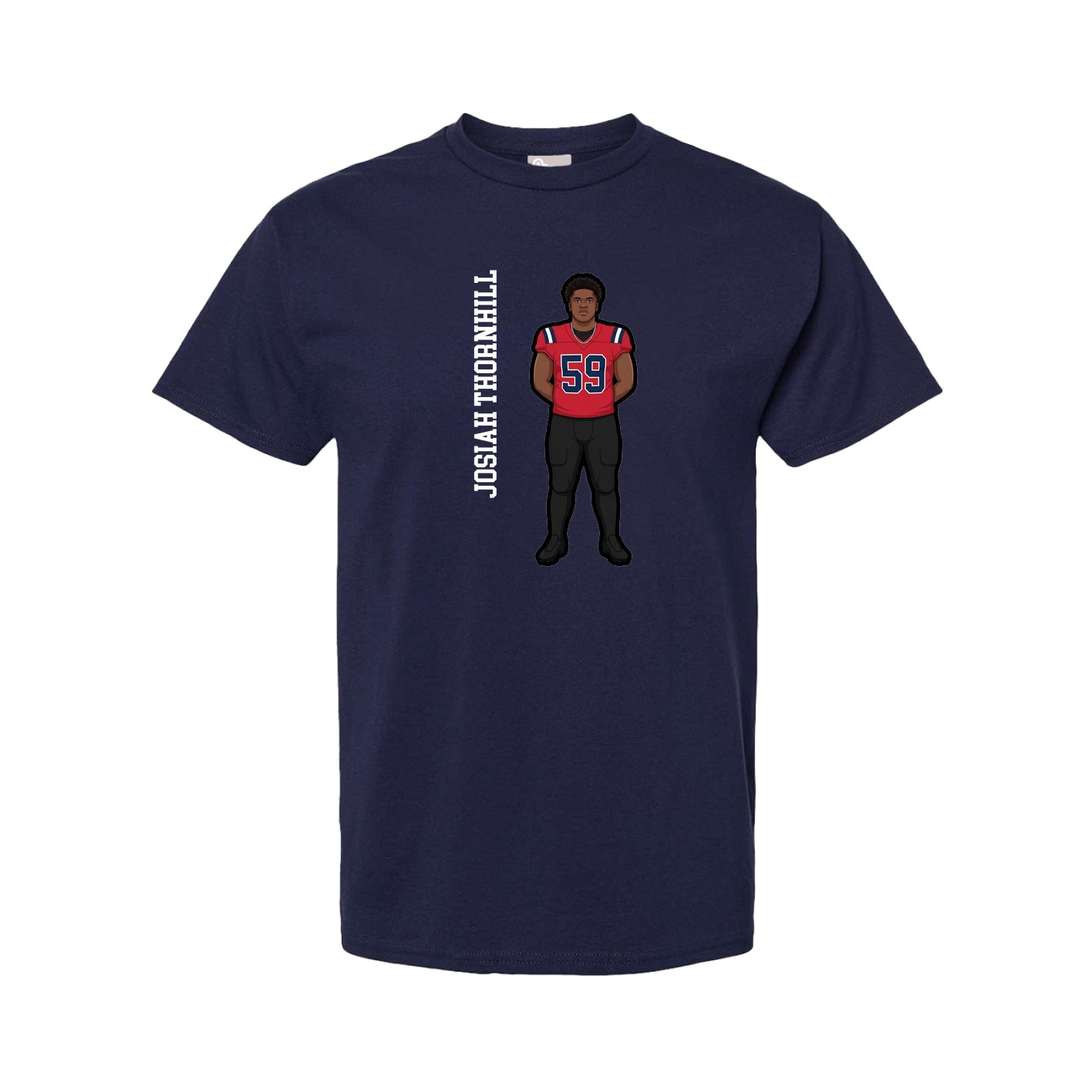 Tee — Name Vertical in Navy
