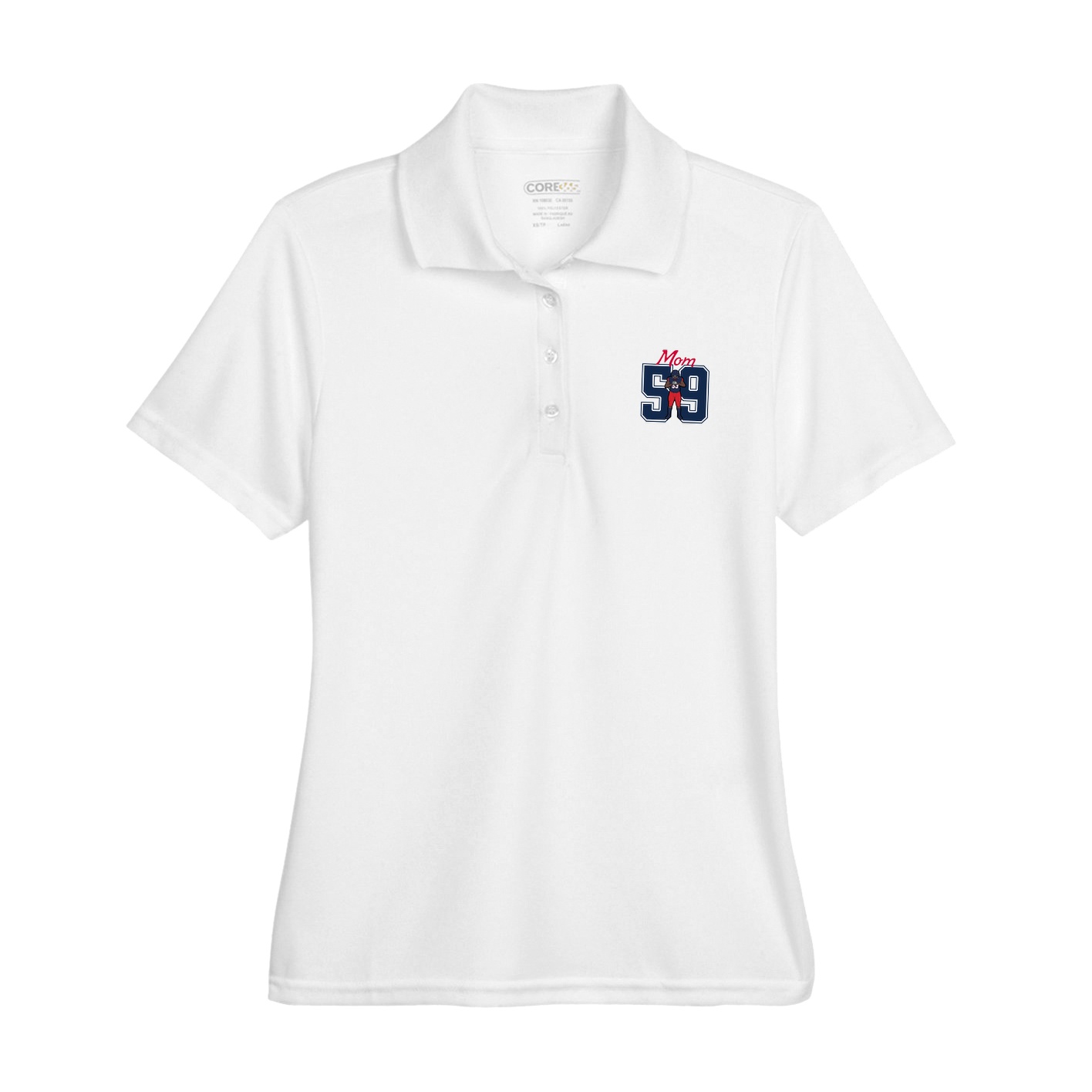 Womens Performance Polo — Mothers Day Shirsey in White