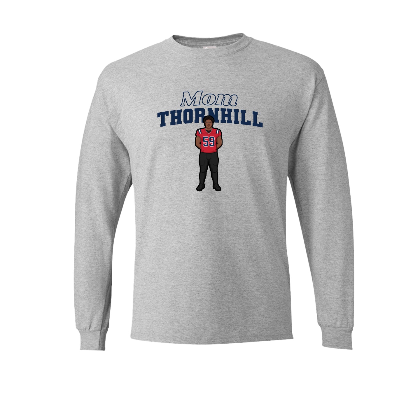 Long Sleeve Tee — Mothers Day Block in Grey