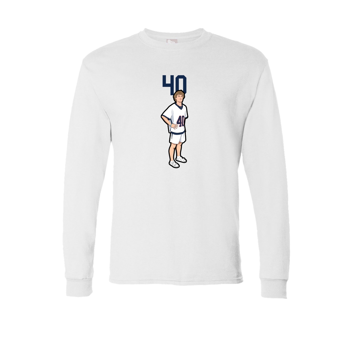 Long Sleeve Tee — Number Top in White