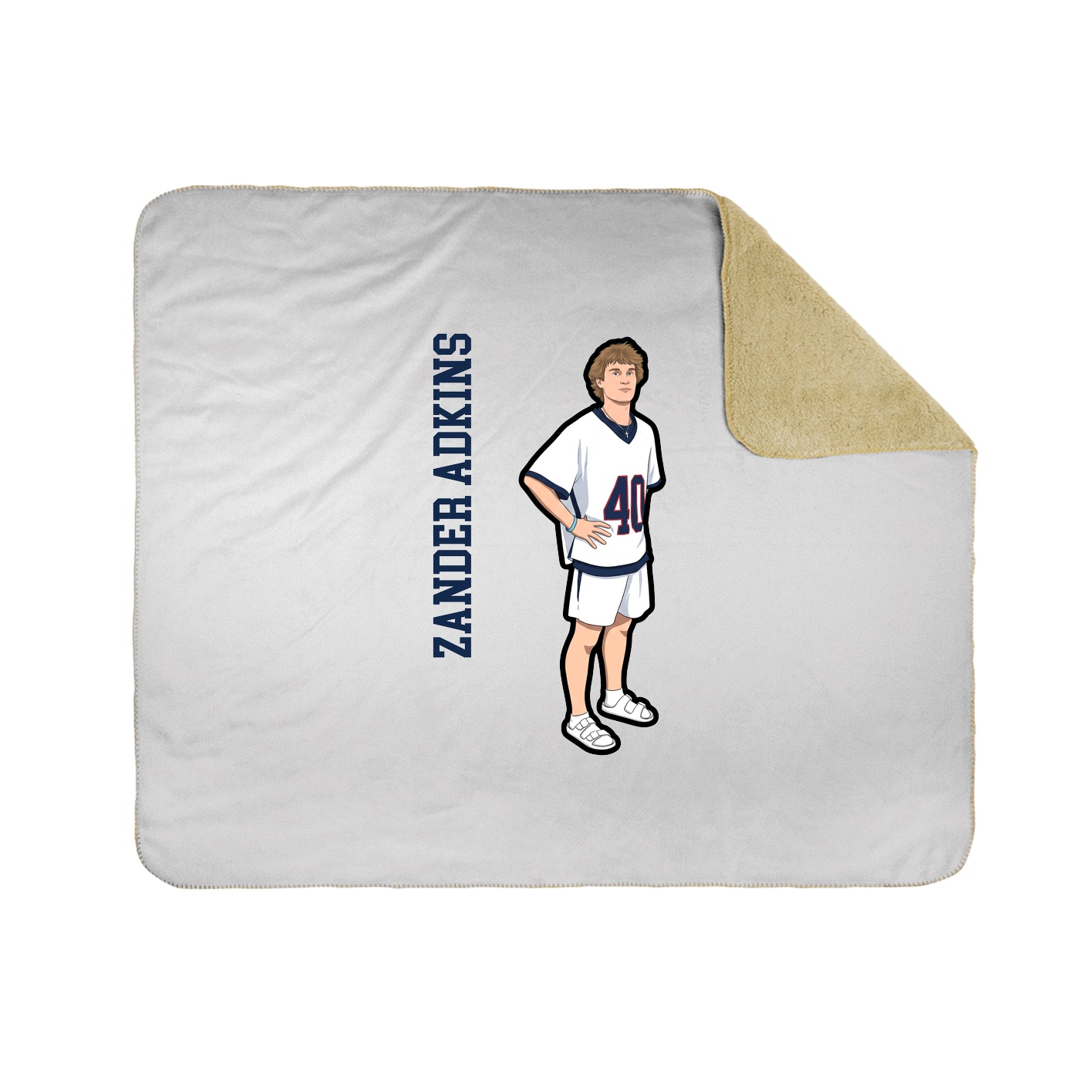 Throw Blanket — Name Vertical in White