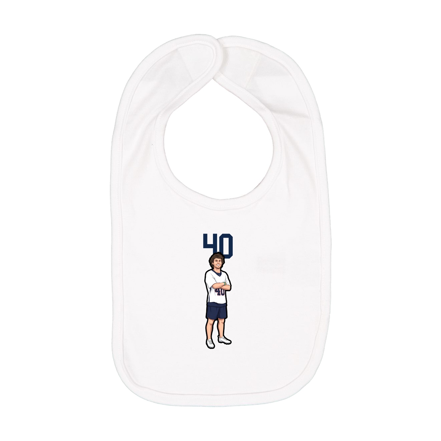 Infant Bib — Number Top in White