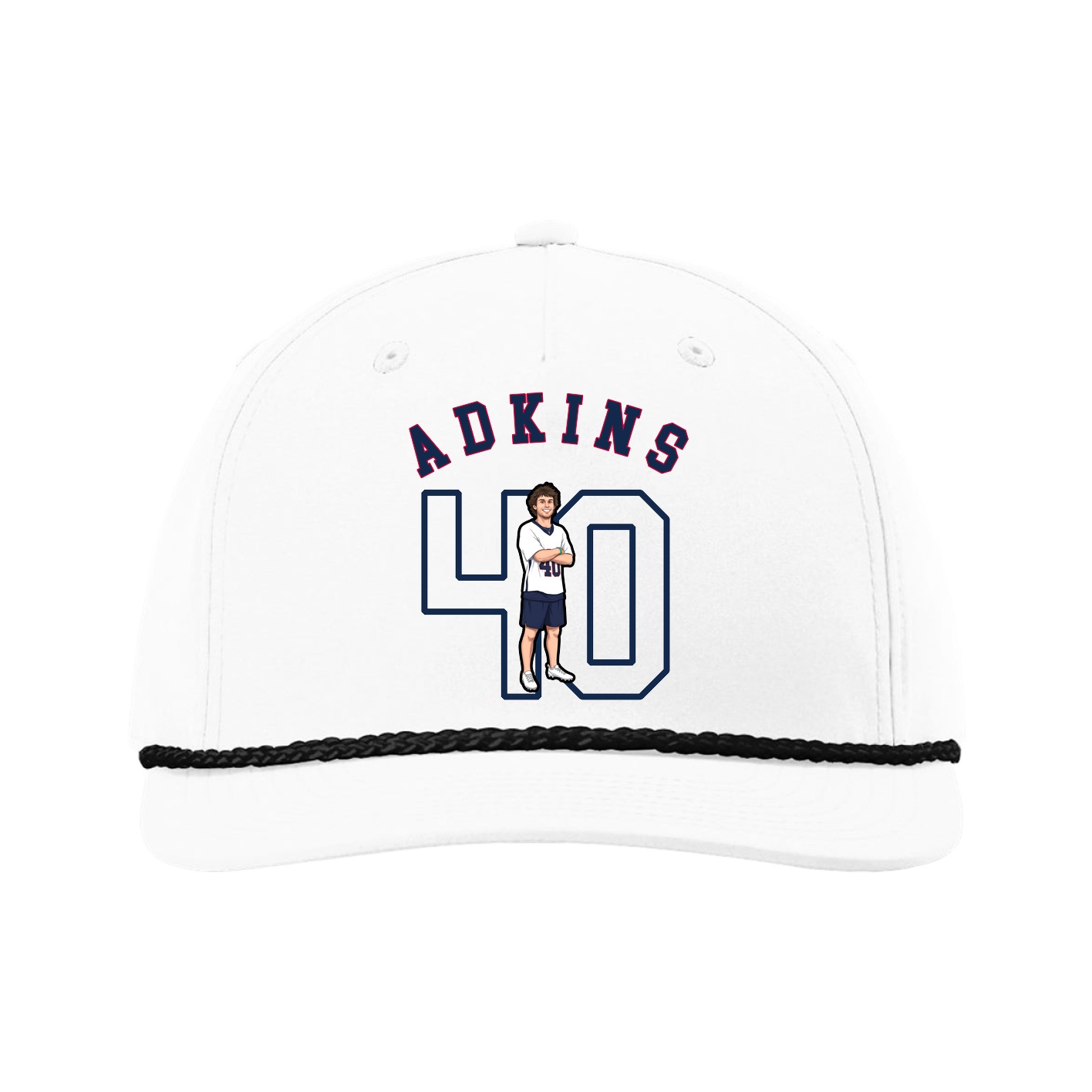 Five-Panel Classic Rope Cap — Shirsey Arch in White