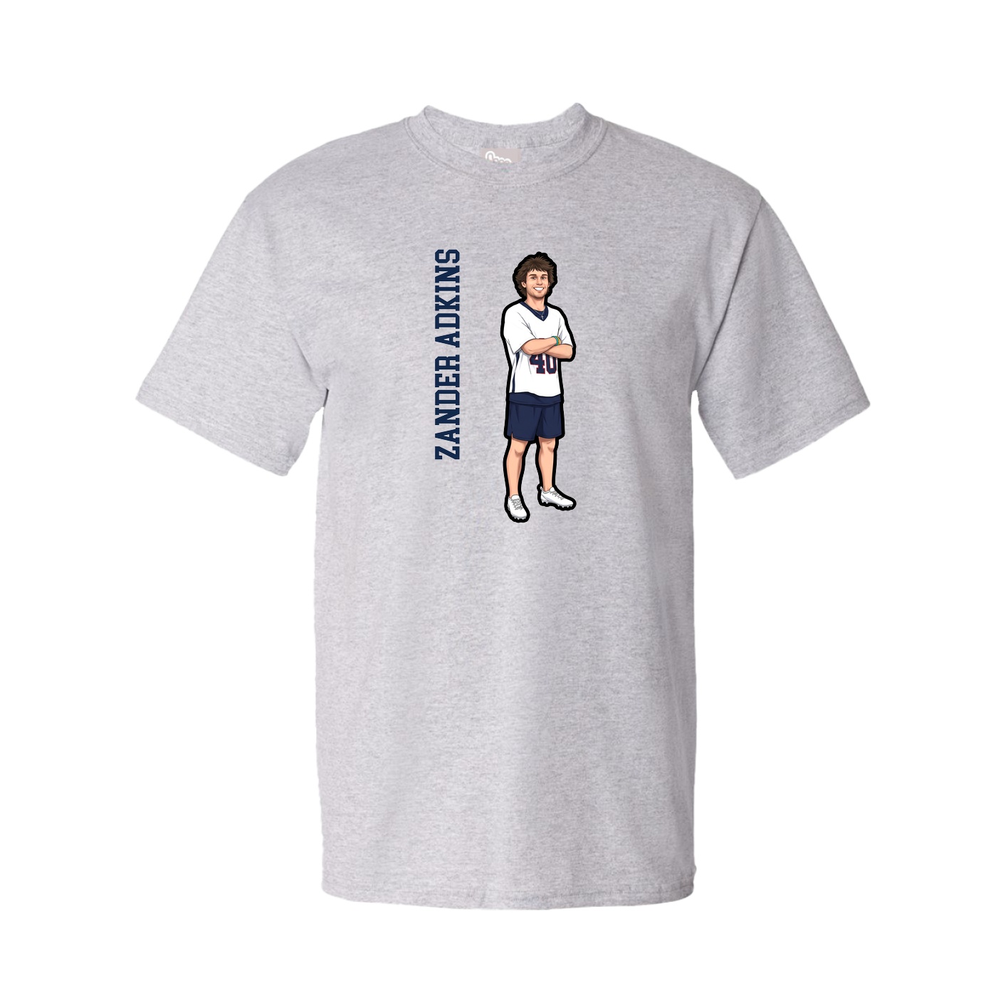 Tee — Name Vertical in Grey