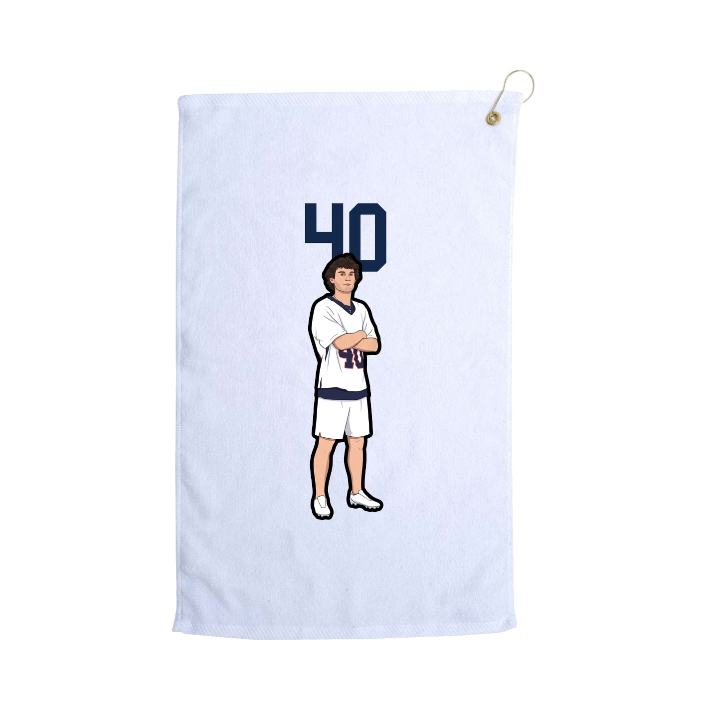 Golf Towel — Number Top in White