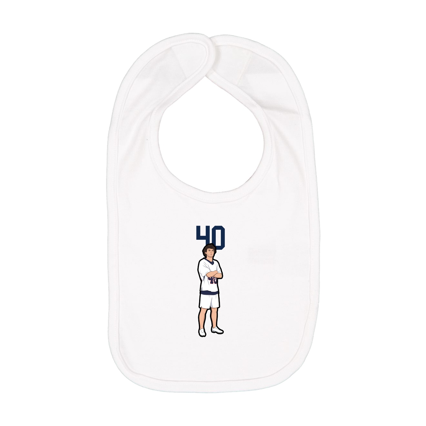 Infant Bib — Number Top in White