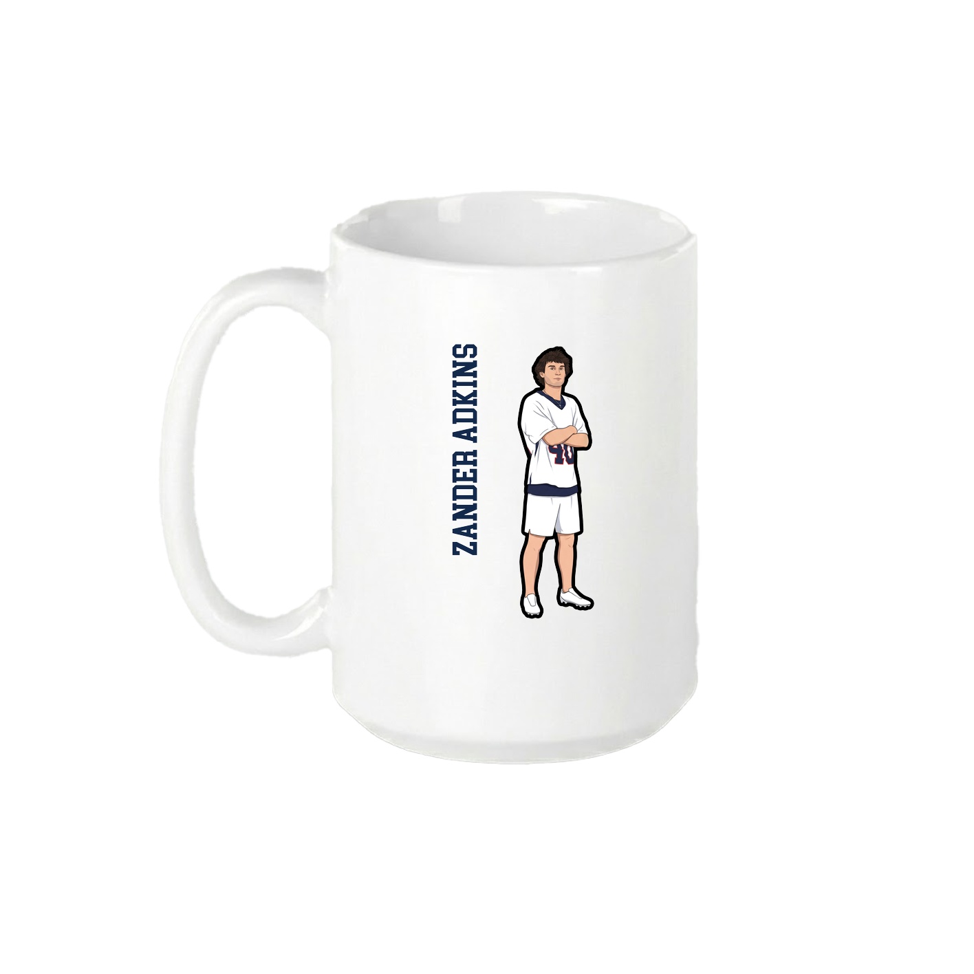 15oz Coffee Mug — Name Vertical in White