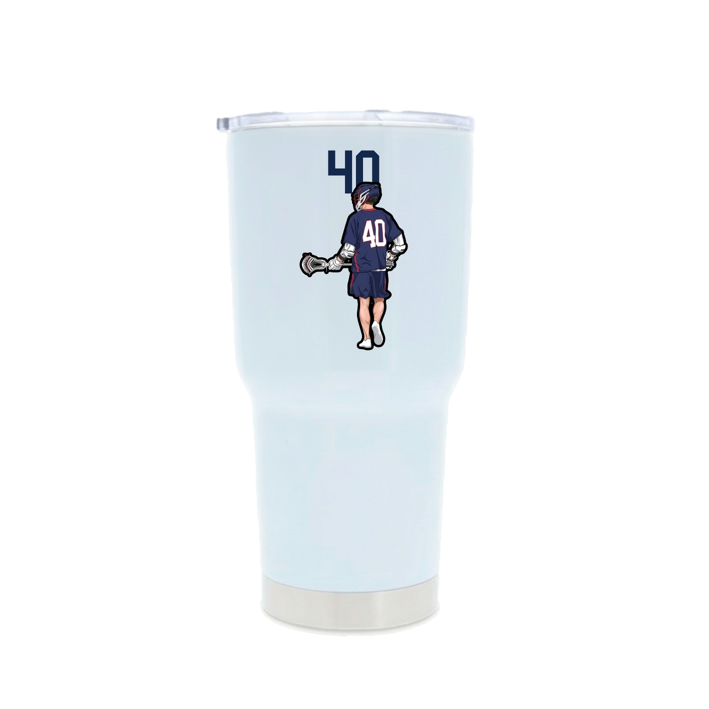 30oz Stainless Steel Tumbler — Number Top in White