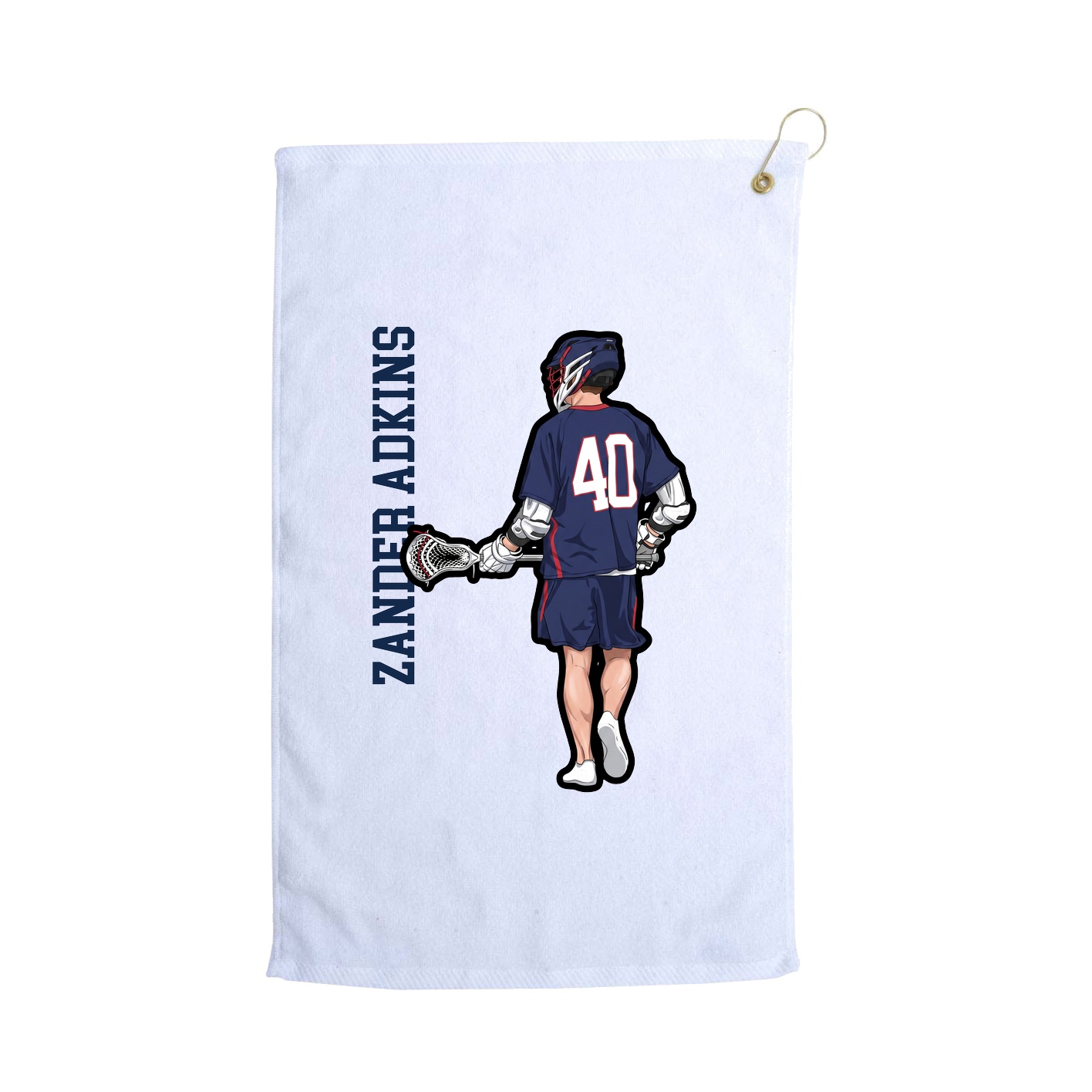 Golf Towel — Name Vertical in White