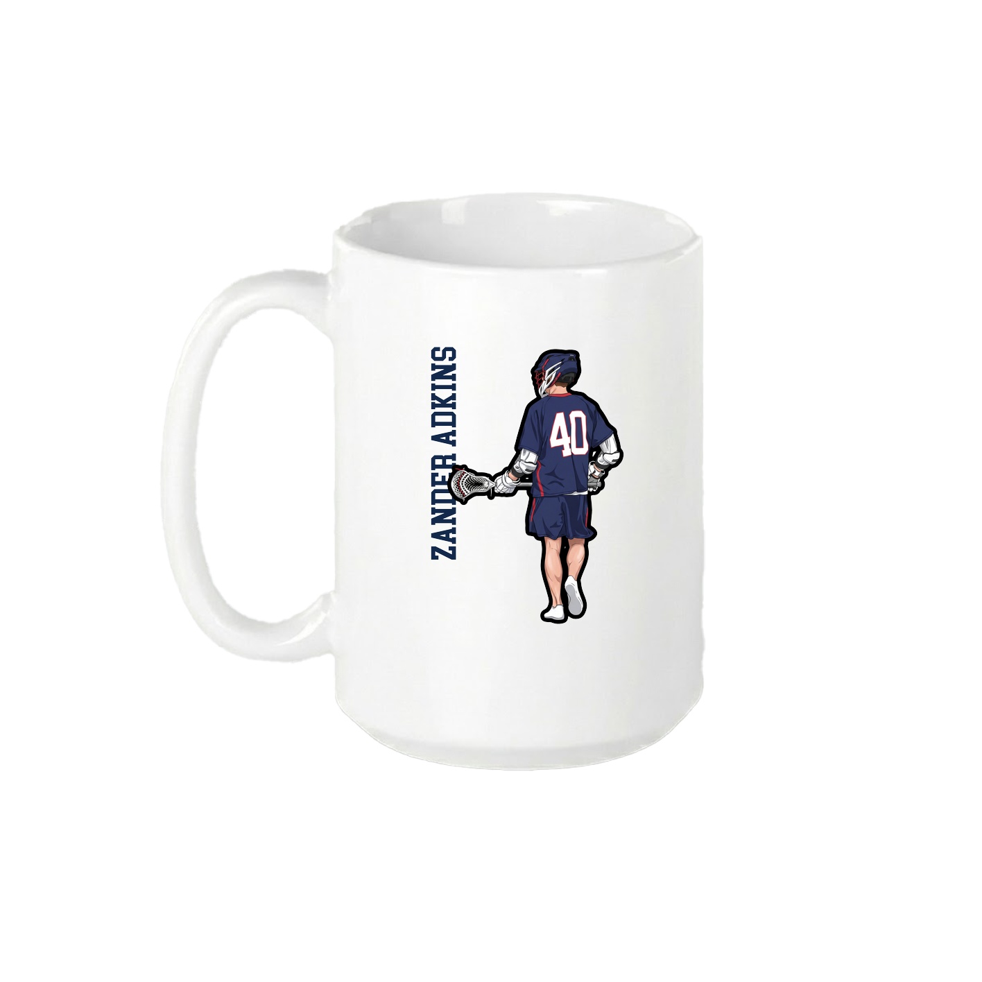 15oz Coffee Mug — Name Vertical in White
