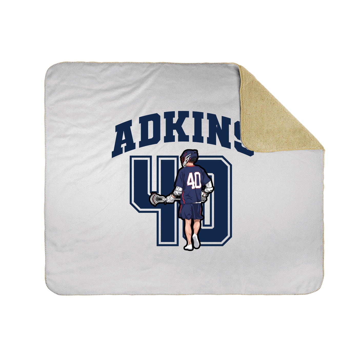 Throw Blanket — Number in White