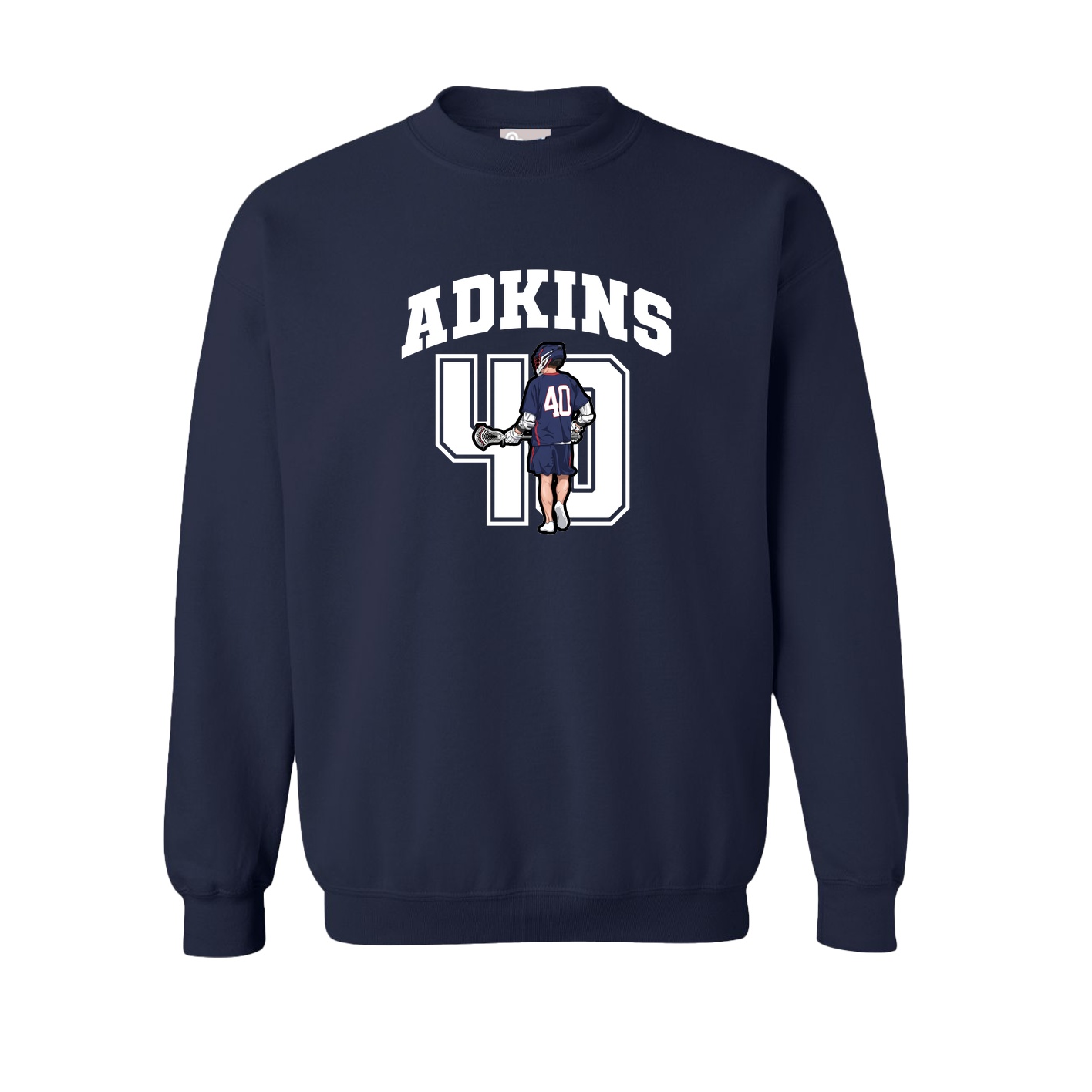 Fleece Crew — Number in Navy