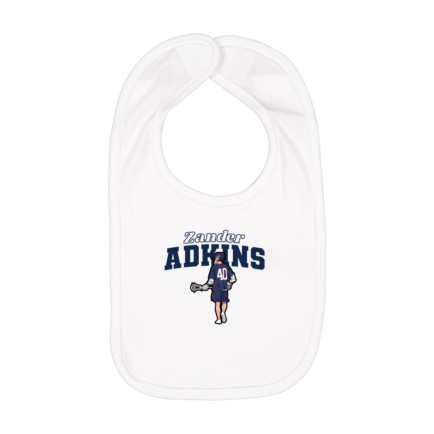 Infant Bib — Name Arch in White