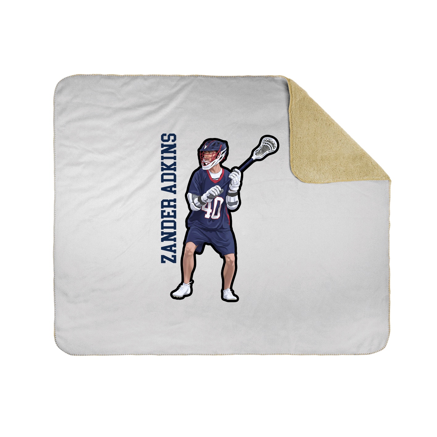 Throw Blanket — Name Vertical in White