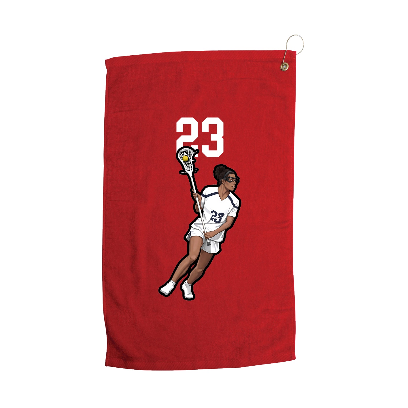 Golf Towel — Number Top in Red