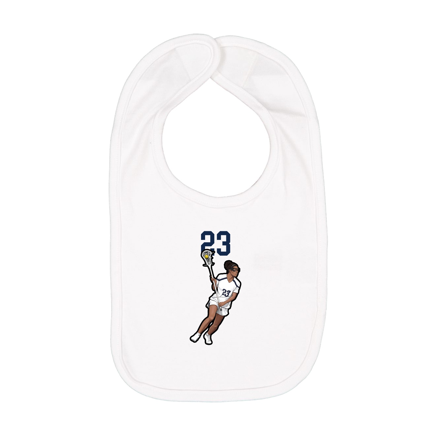 Infant Bib — Number Top in White