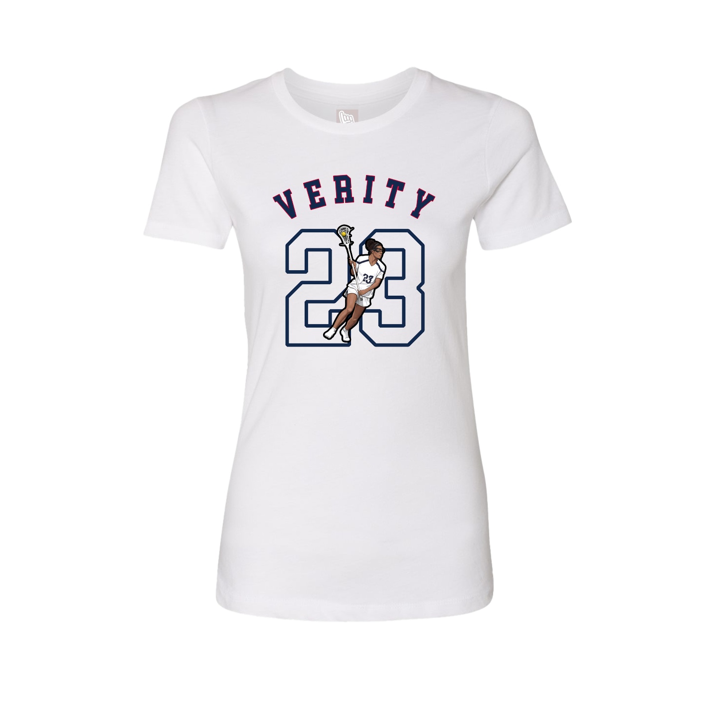 Fitted Women's Tee — Shirsey Arch in White