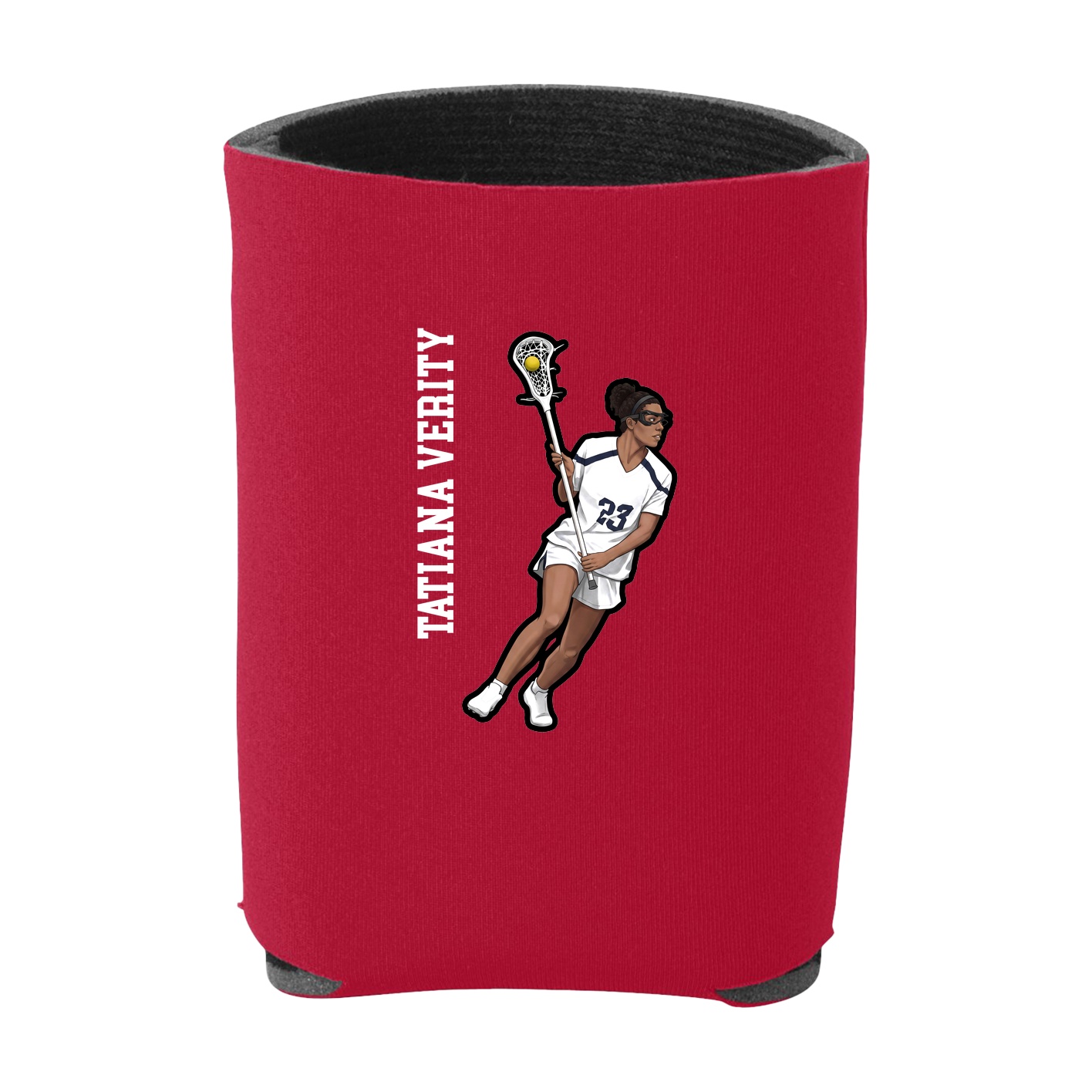 Can Holder — Name Vertical in Red