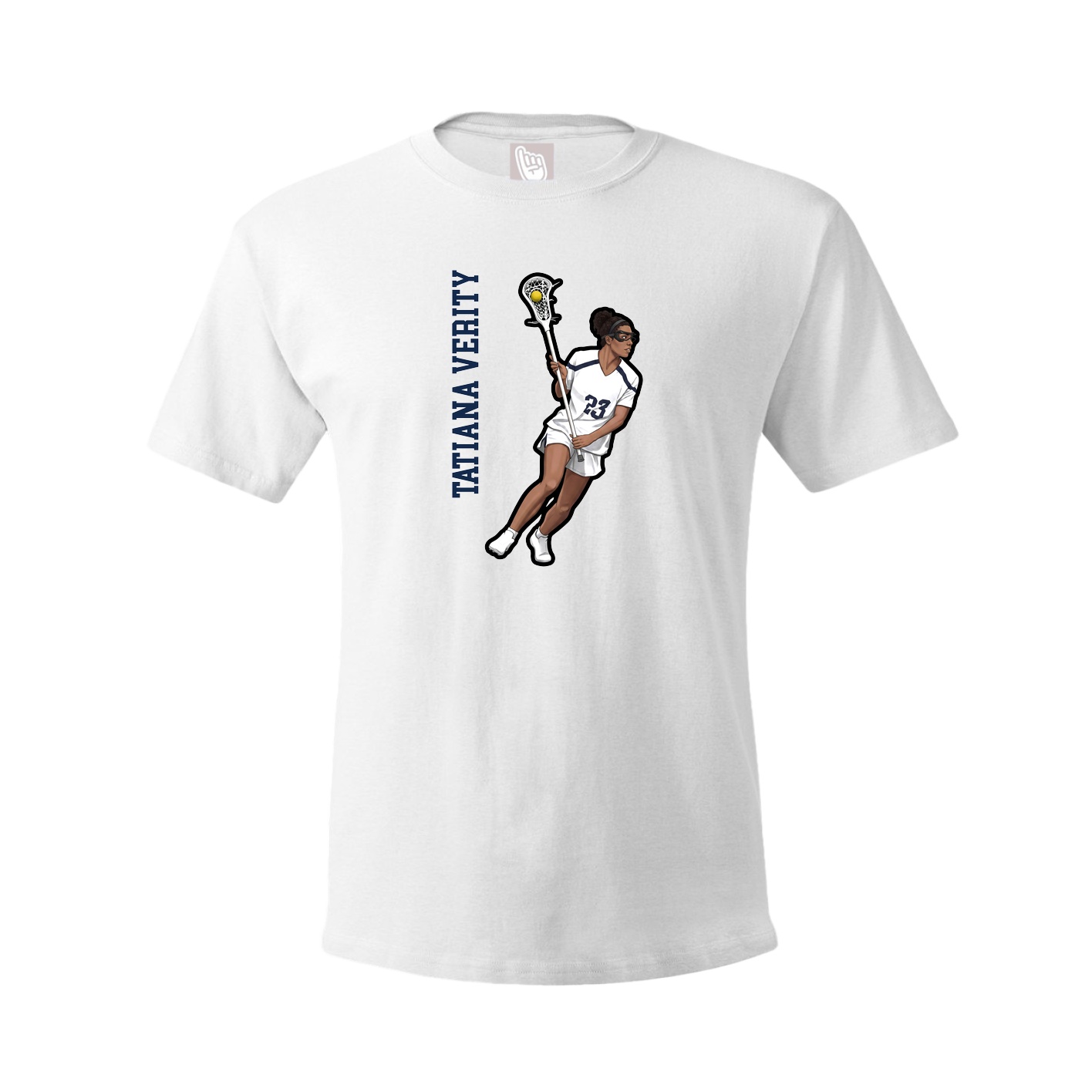Youth Tee — Name Vertical in White