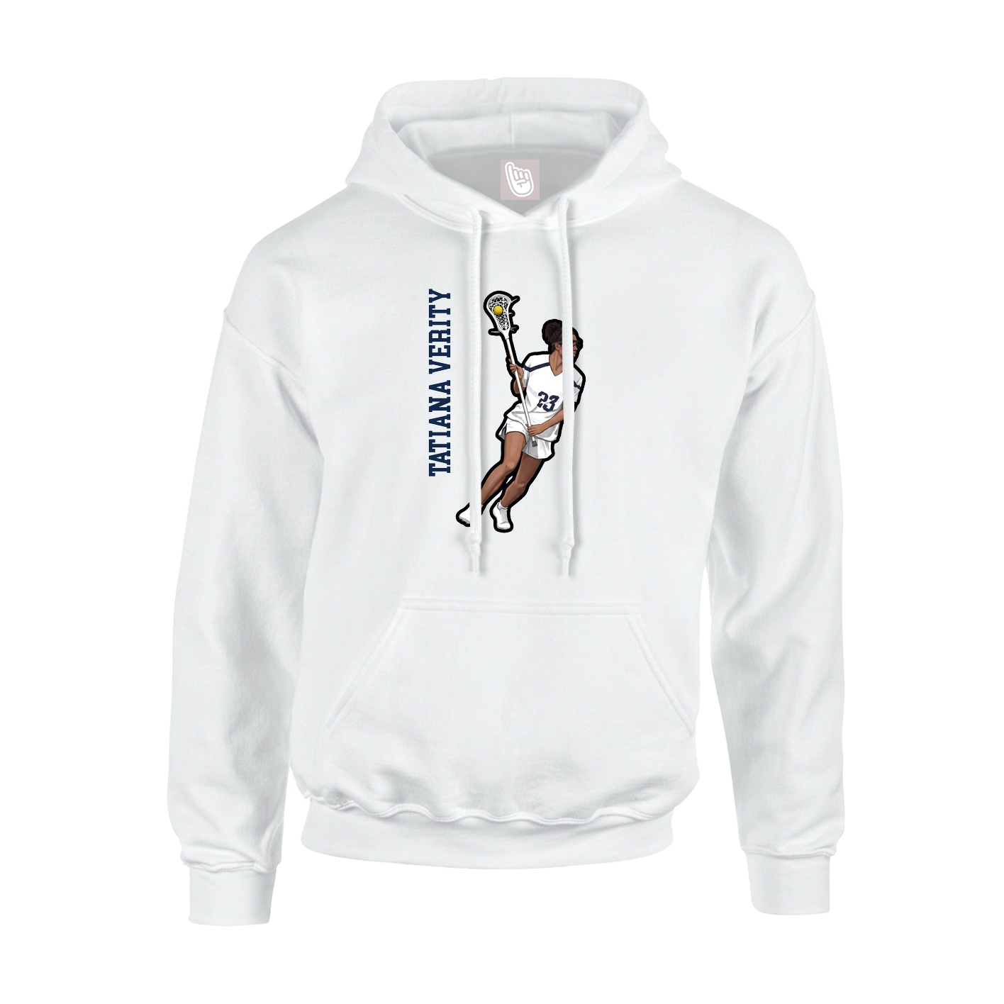 Youth Hoodie — Name Vertical in White