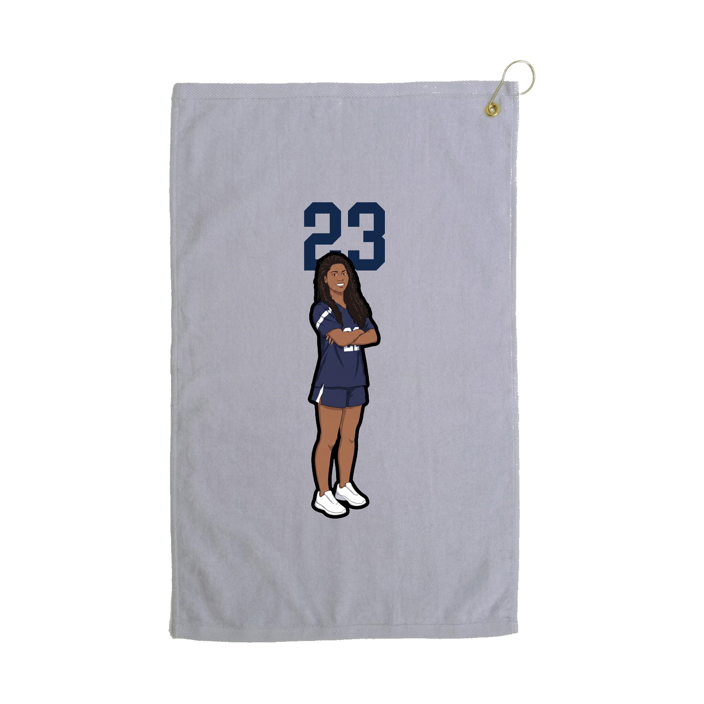 Golf Towel — Number Top in Grey