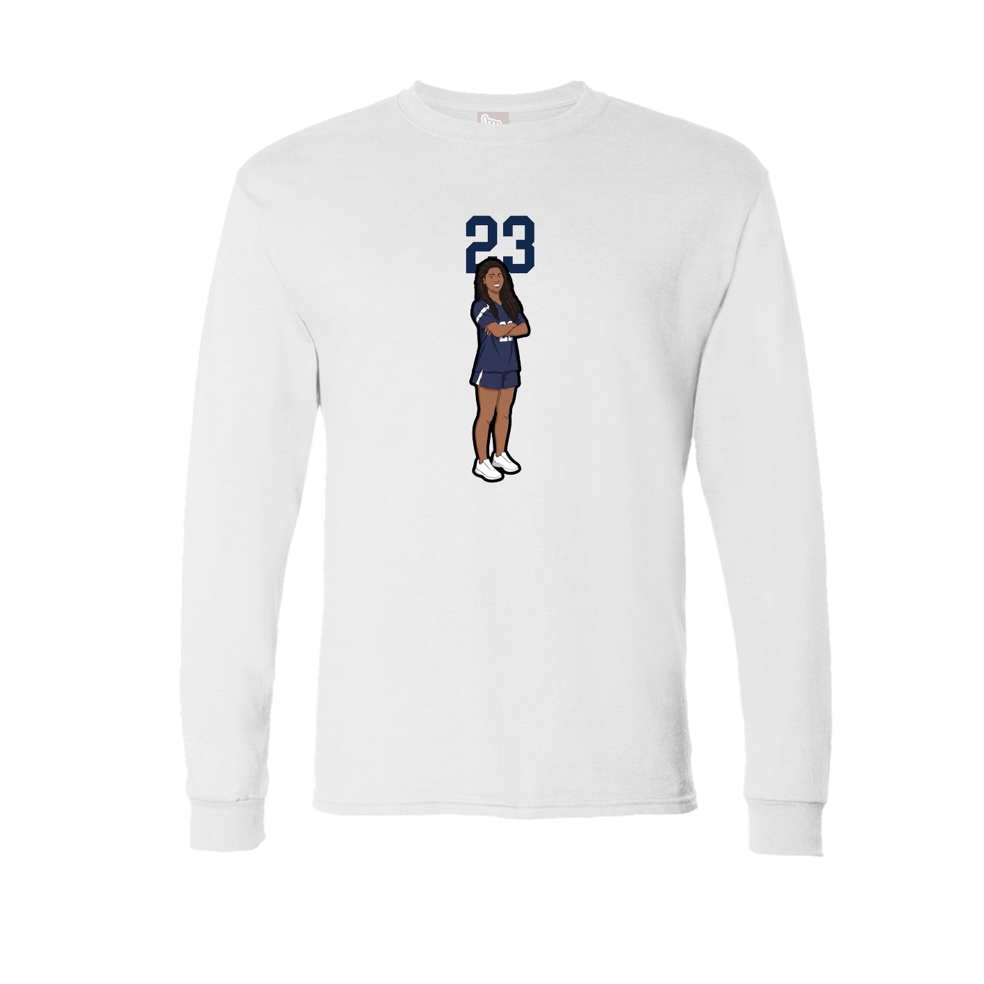 Long Sleeve Tee — Number Top in White