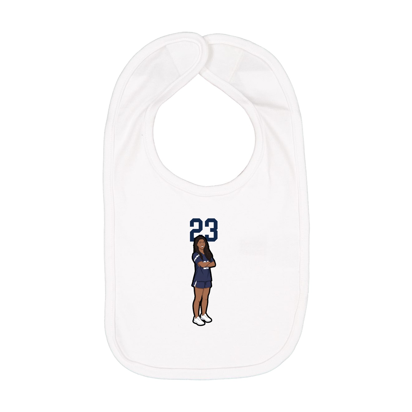 Infant Bib — Number Top in White