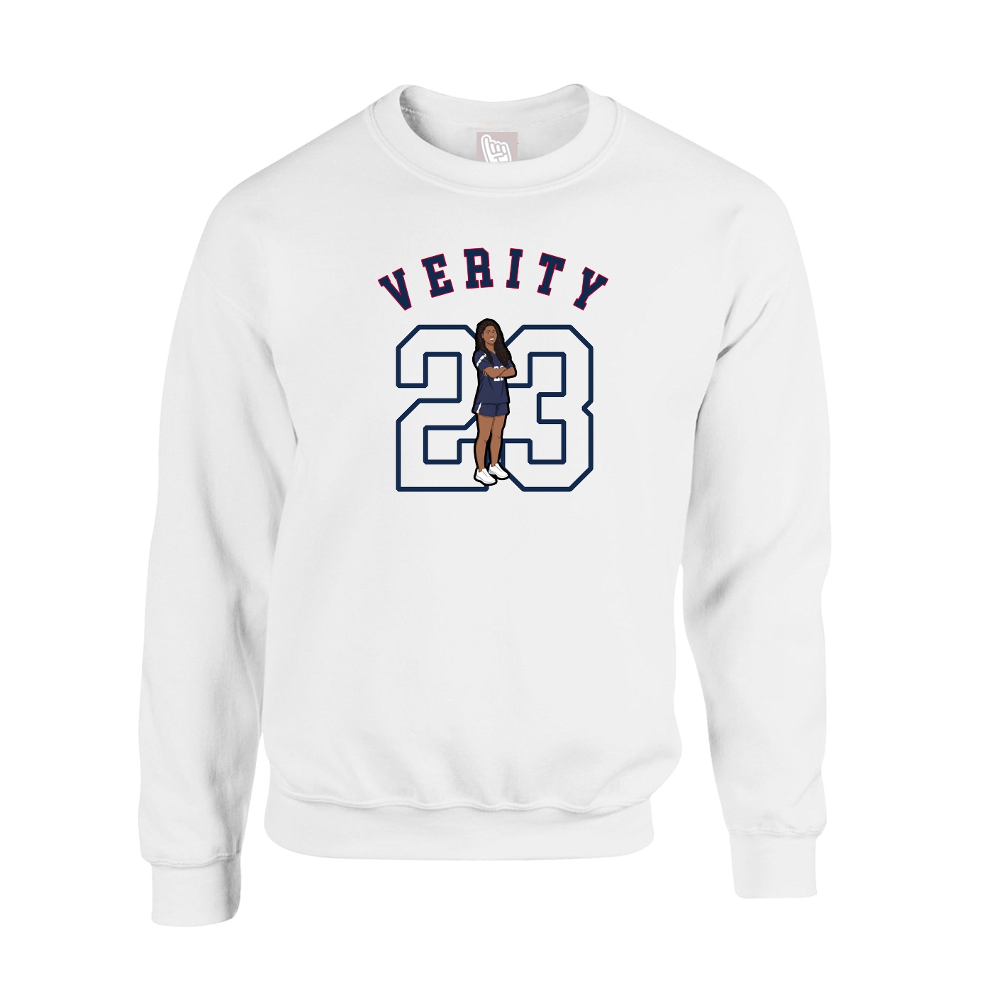Fleece Crew — Shirsey Arch in White