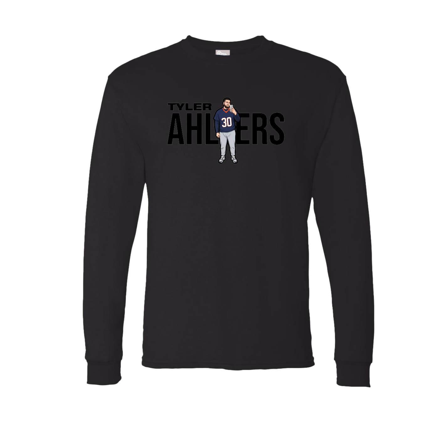 Long Sleeve Tee — Player Name in Black