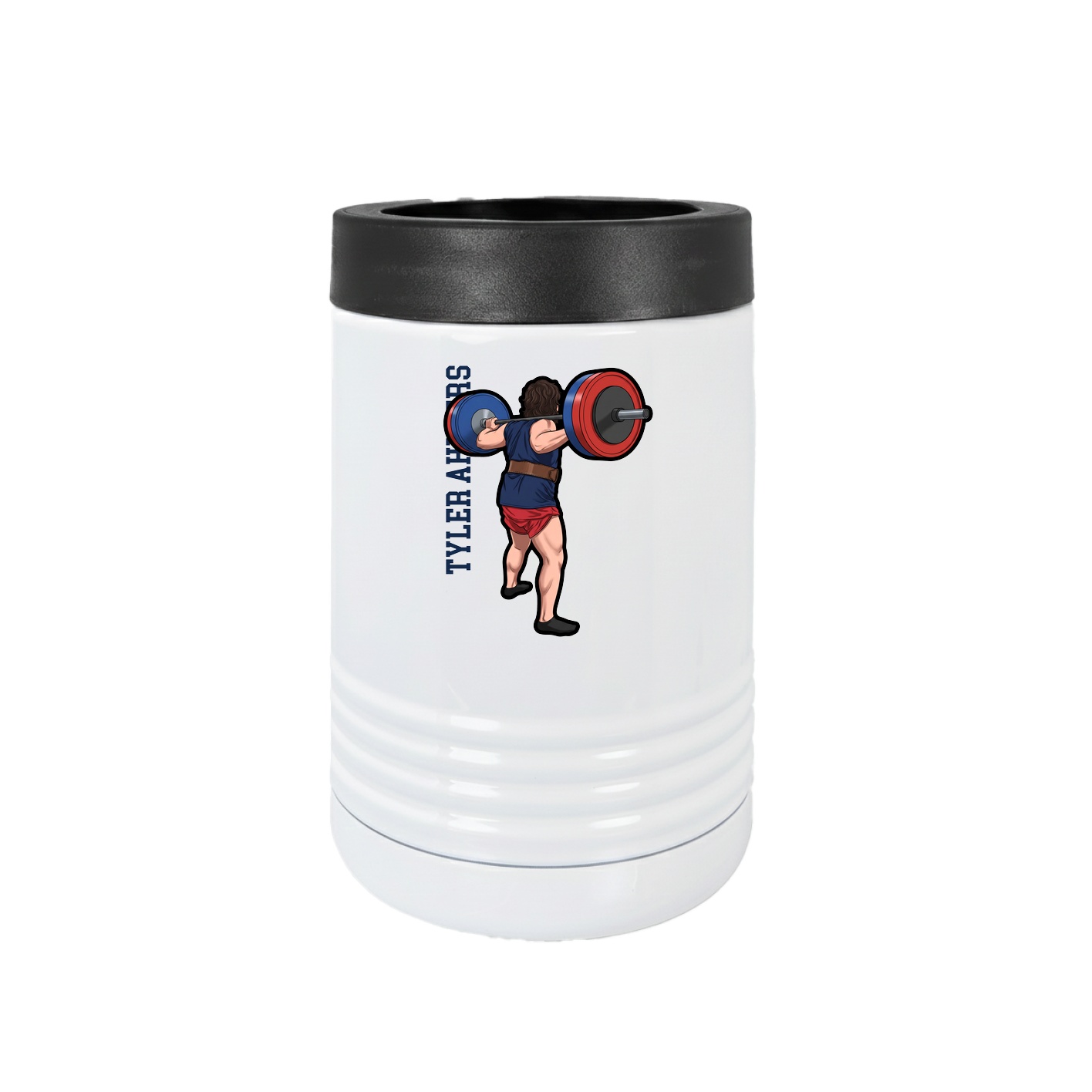 Beverage Holder — Name Vertical in White
