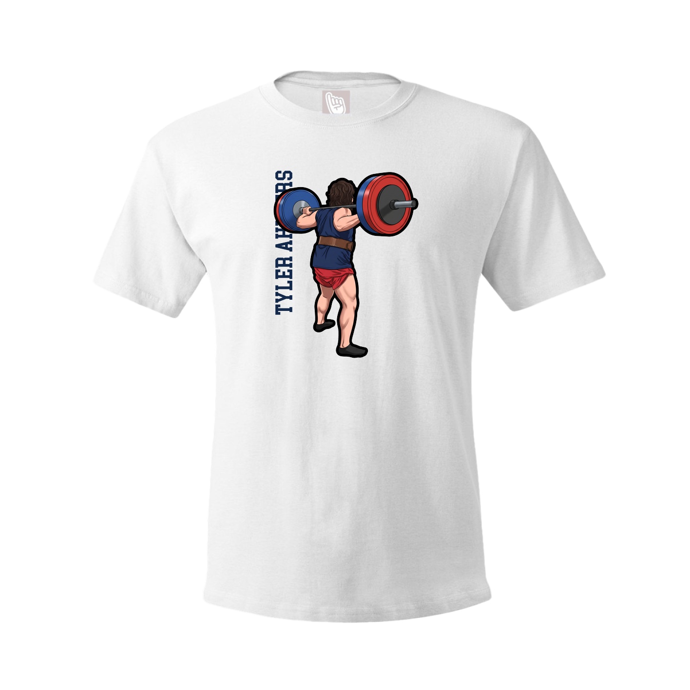 Tee — Name Vertical in White