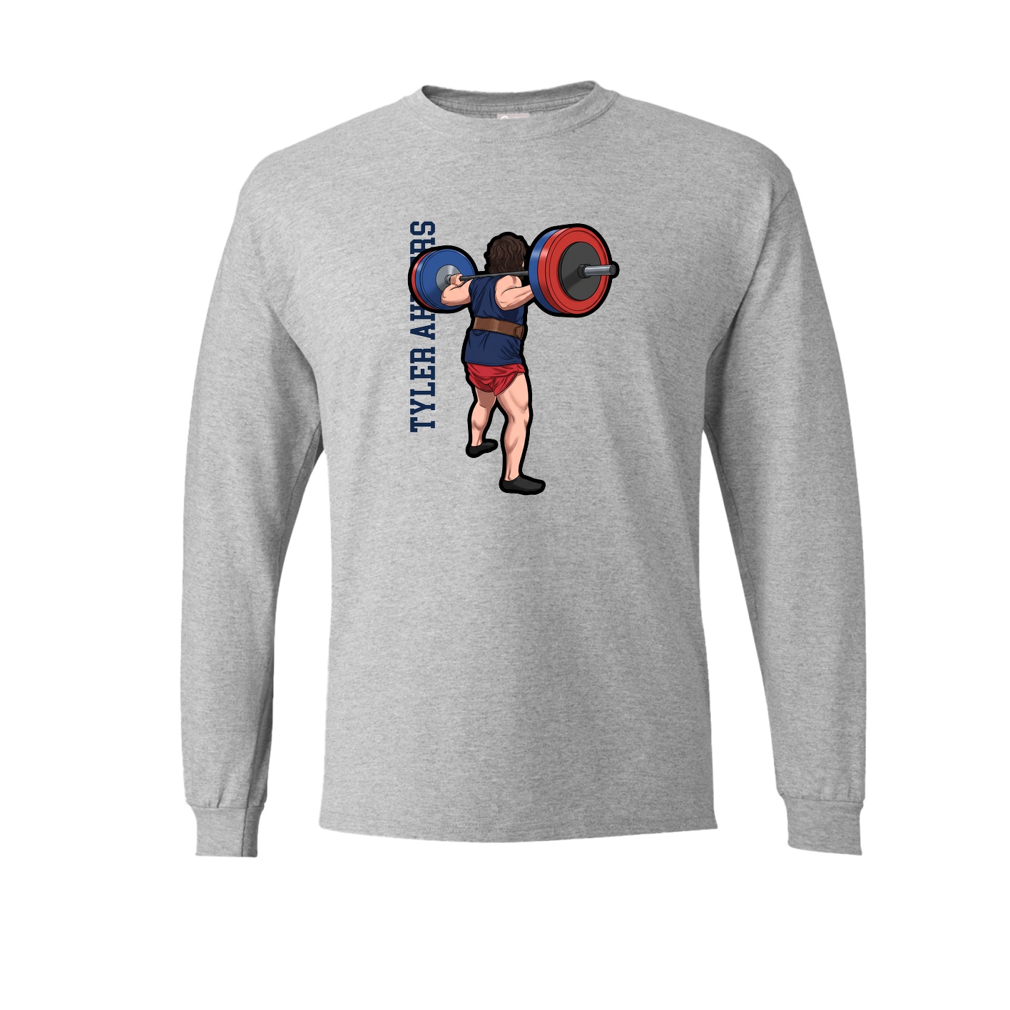 Long Sleeve Tee — Name Vertical in Grey