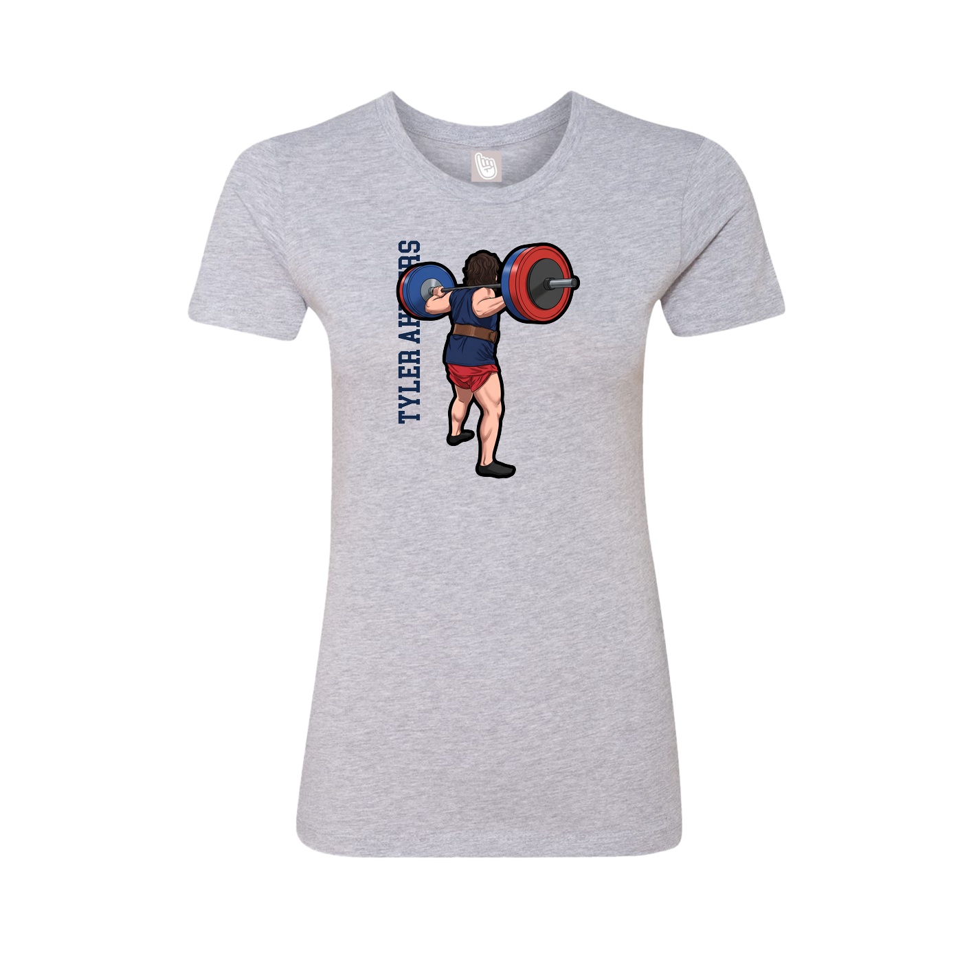 Womens Tee — Name Vertical in Grey