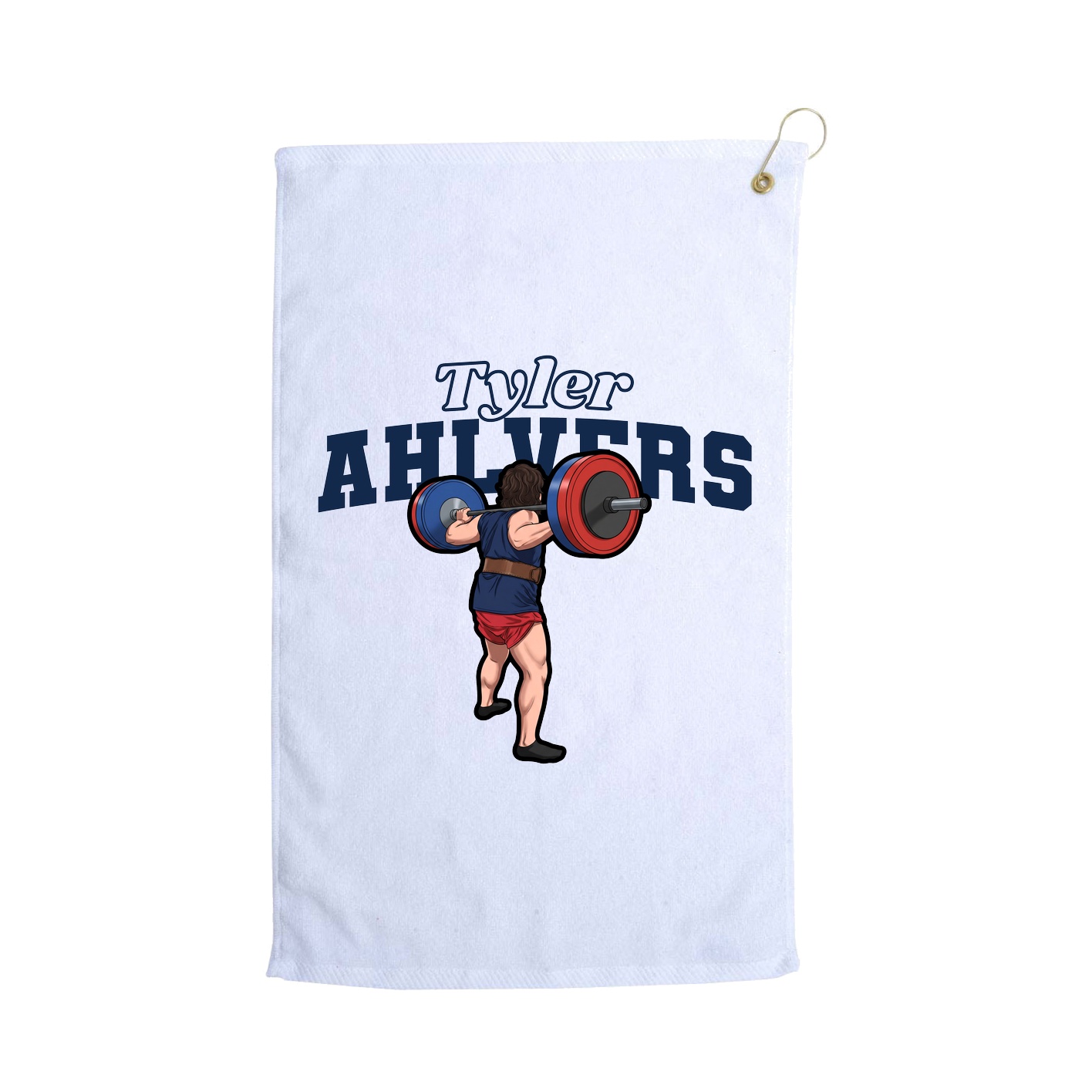 Golf Towel — Name Arch in White