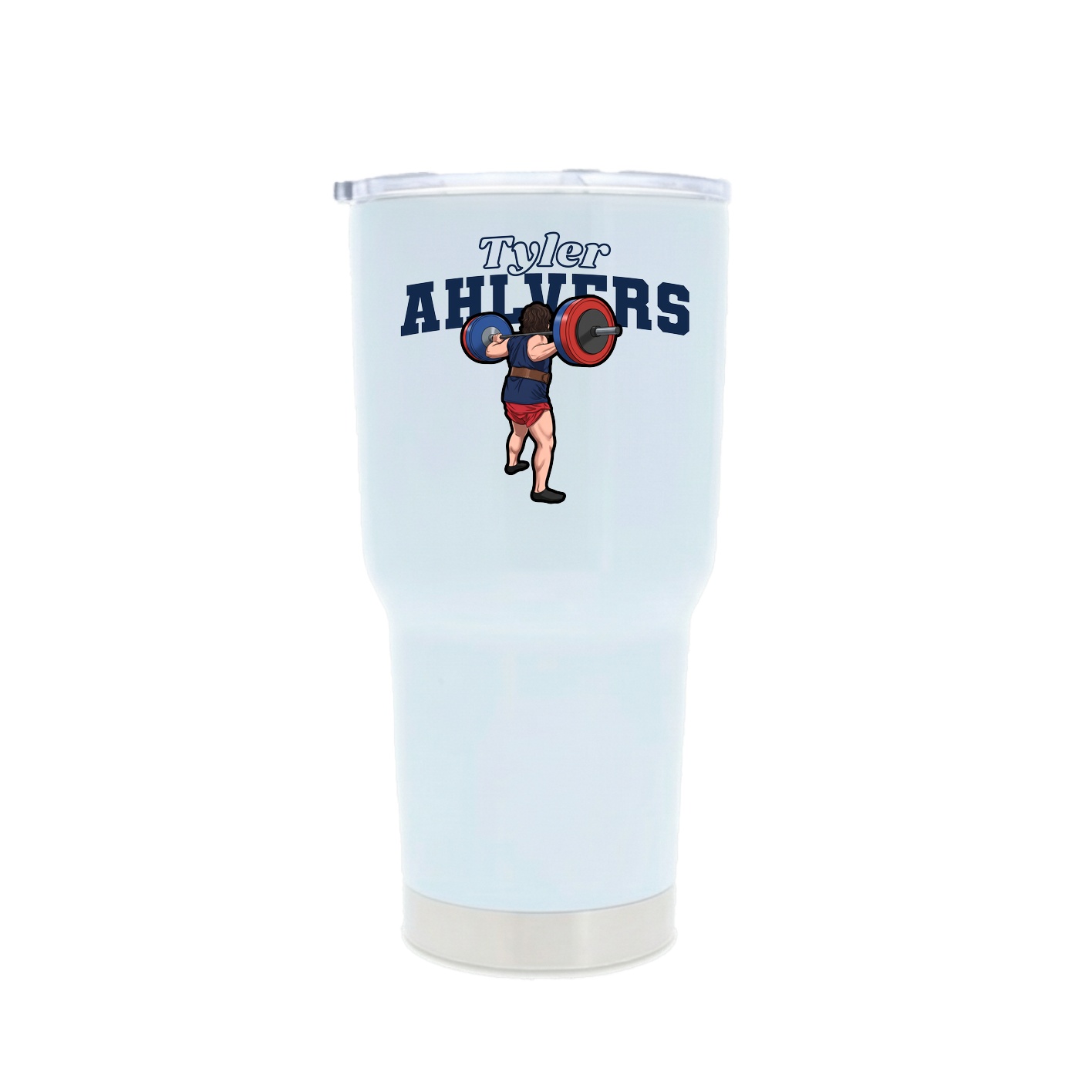 30oz Stainless Steel Tumbler — Name Arch in White