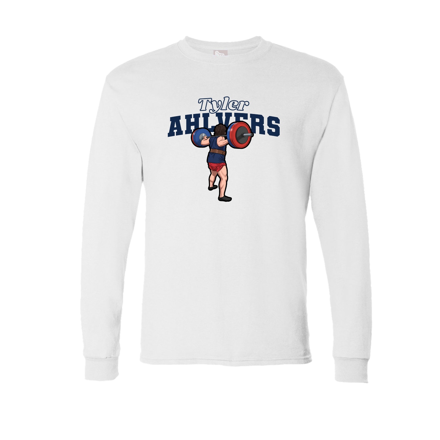Long Sleeve Tee — Name Arch in White