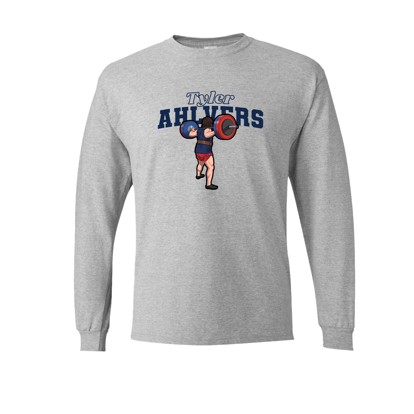 Long Sleeve Tee — Name Arch in Grey