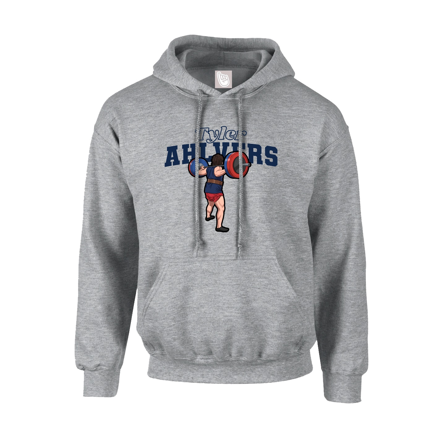 Hoodie — Name Arch in Grey