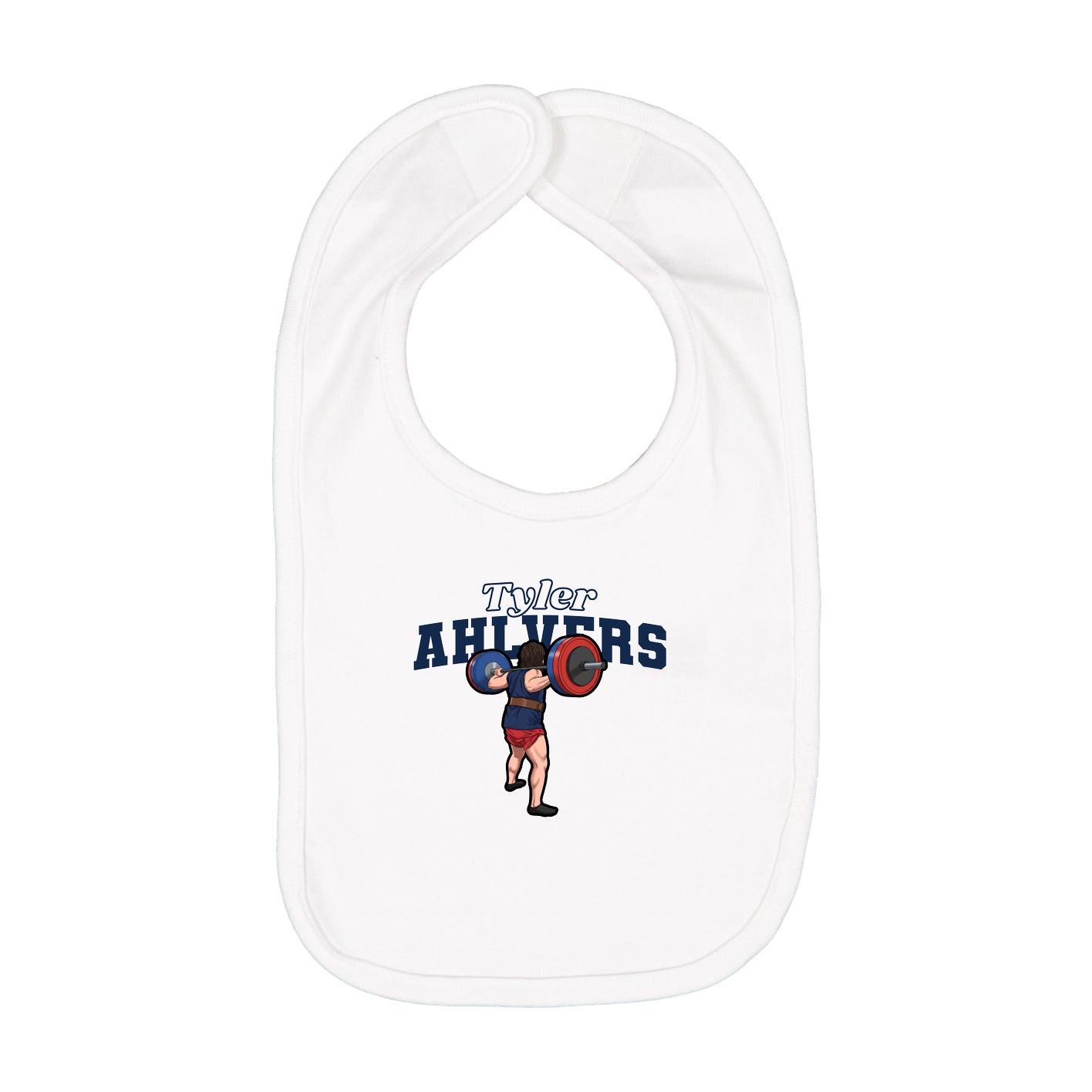 Infant Bib — Name Arch in White