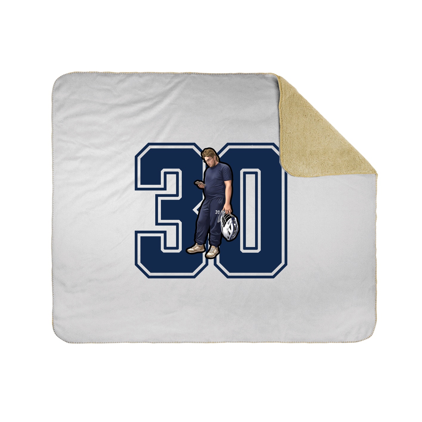 Throw Blanket — Number in White