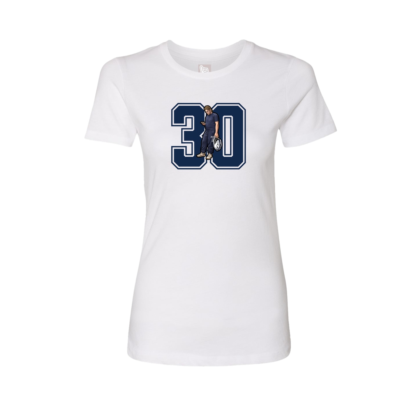 Womens Tee — Number in White