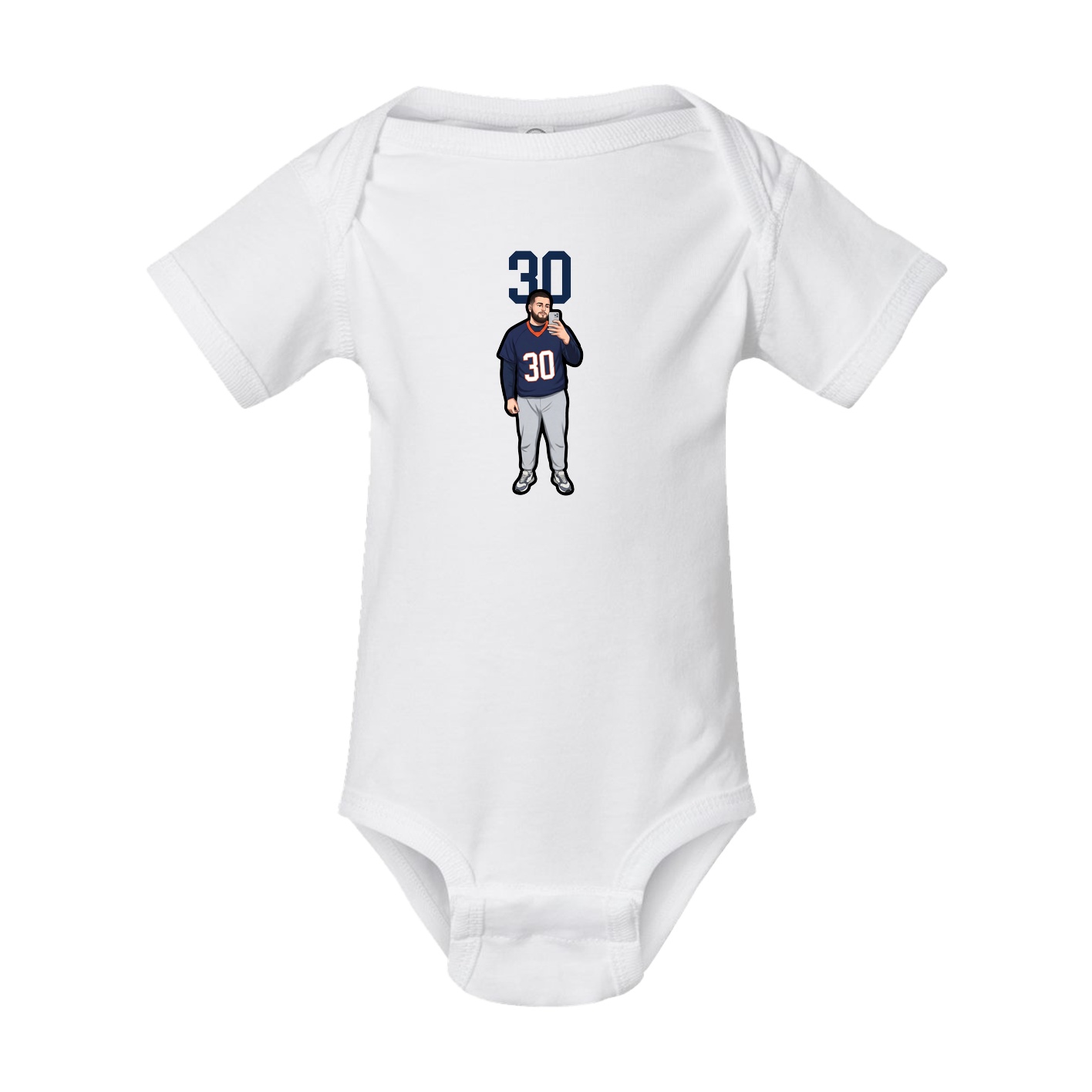 Baby Onesie — Number Top in White
