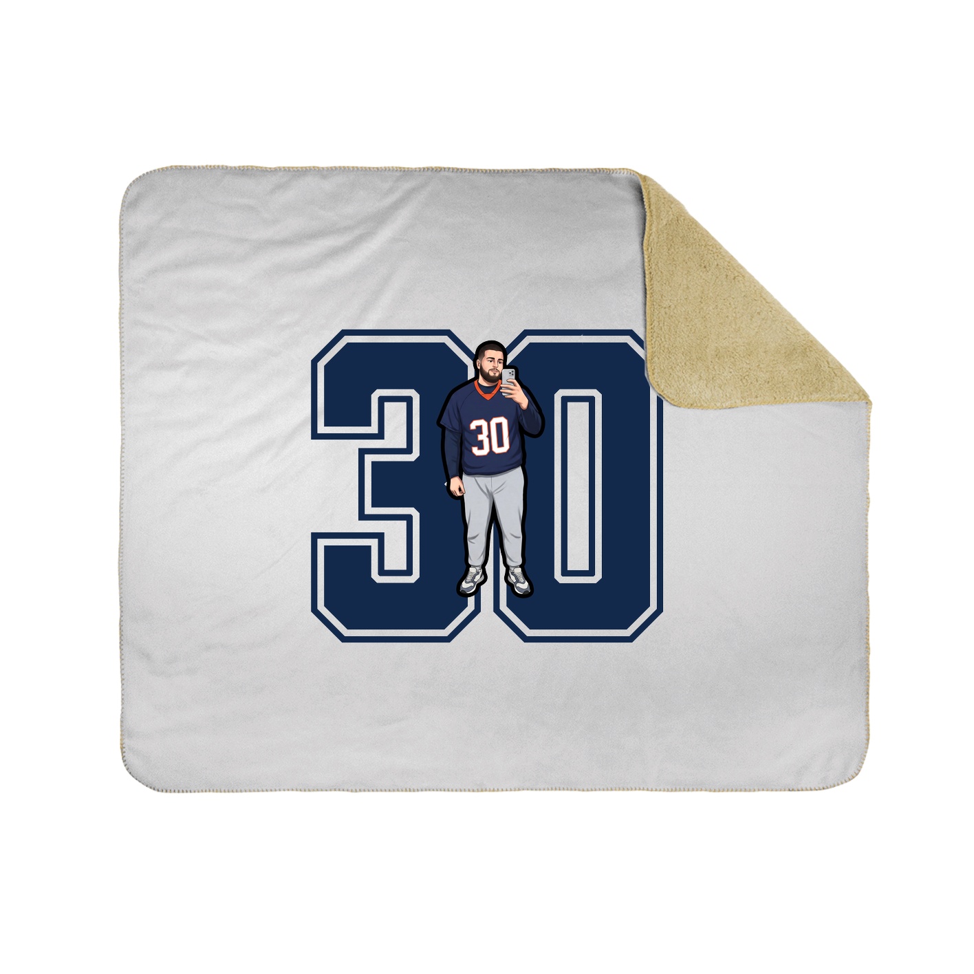 Throw Blanket — Number in White