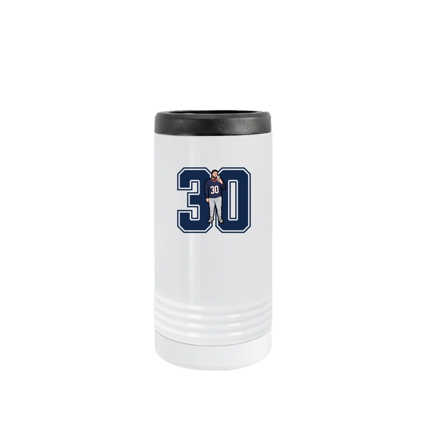 Slim Beverage Holder — Number in White