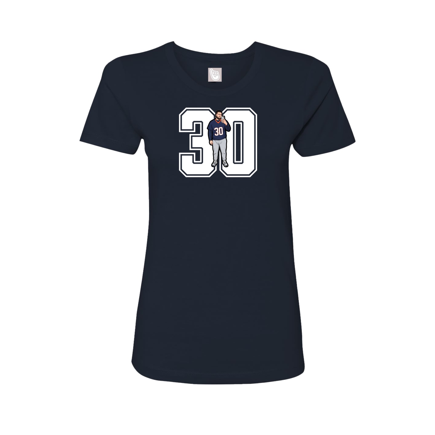 Fitted Women's Tee — Number in Navy