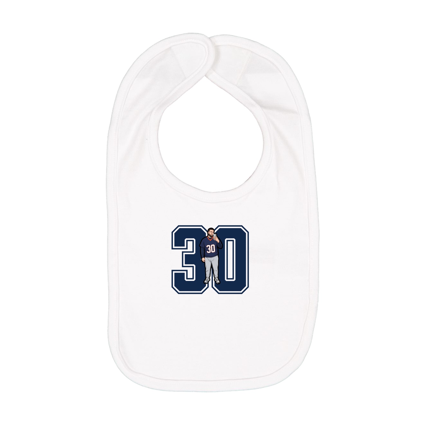 Infant Bib — Number in White