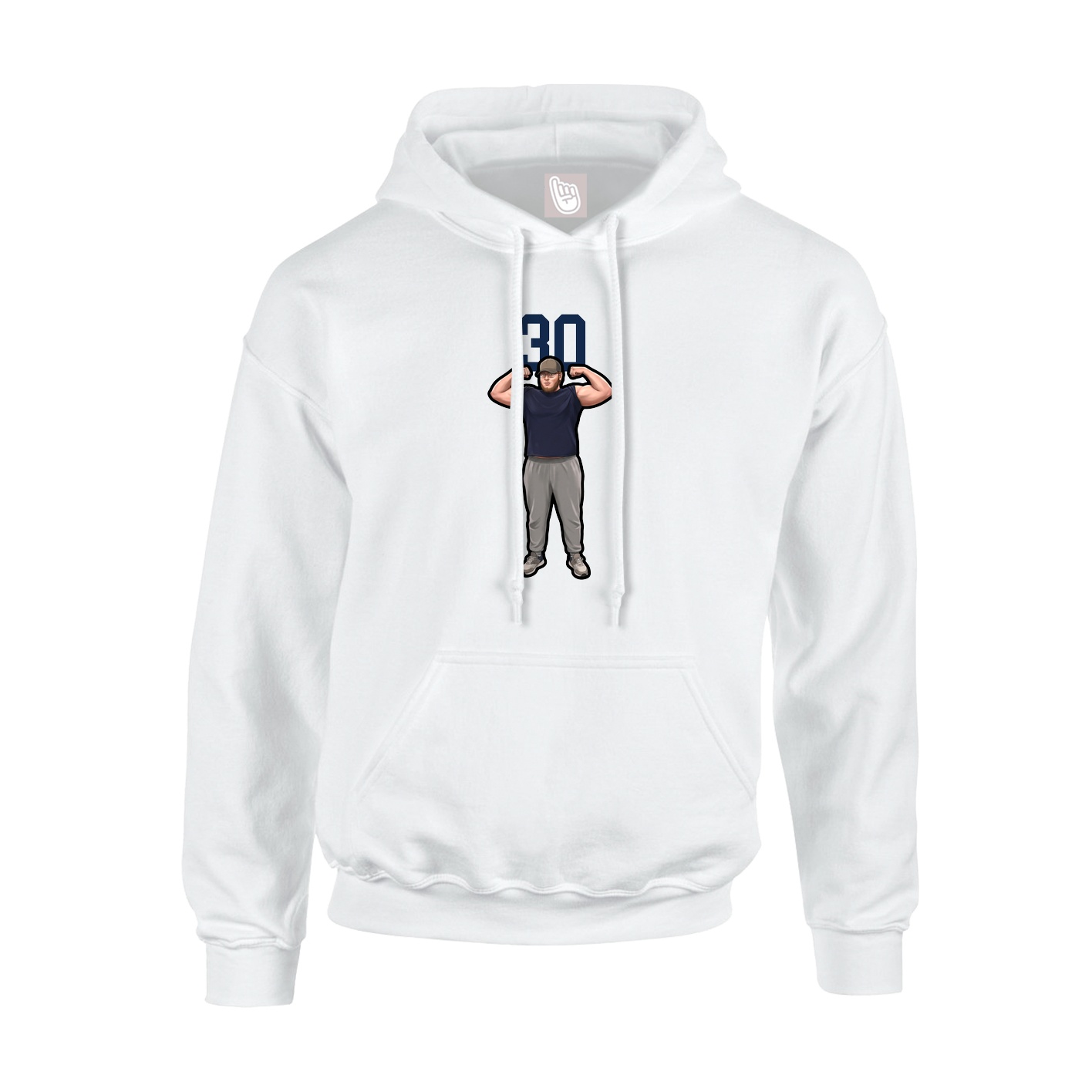 Youth Hoodie — Number Top in White